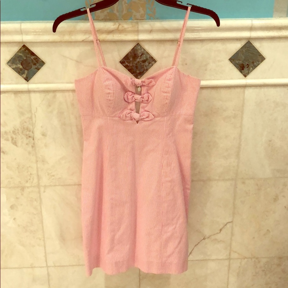 Lily Pulitzer mini-dress. Pink and white striped.